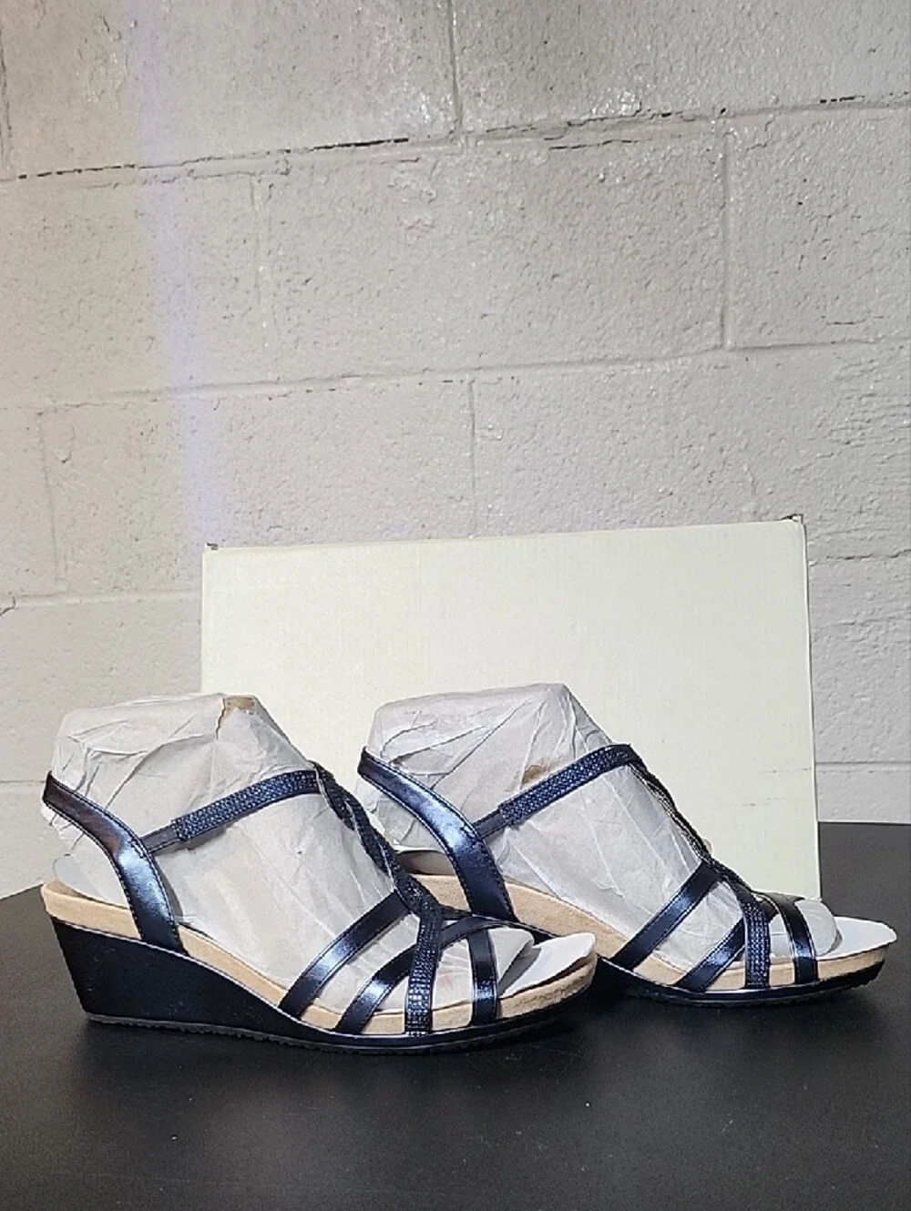Life Stride Miami Luxnavy Braided Wedge Sandals